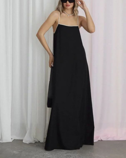 Holiday Style Contrasting Suspender Dress