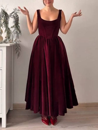 Velvet Scarf Design Sling Dress