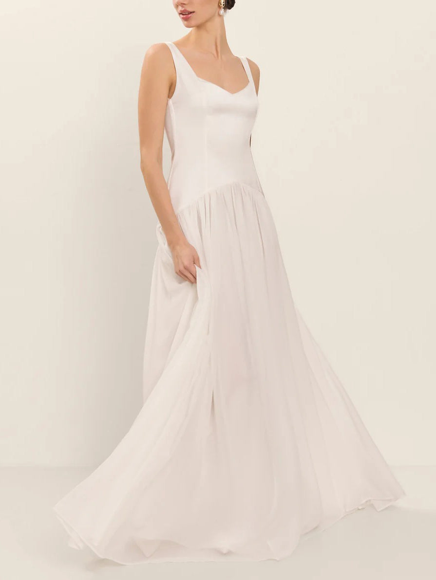 Elegant Bodycon Chiffon Flowing Maxi Dress