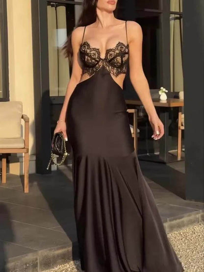 Exquisite Lace Cutout Mermaid Evening Gown Dress