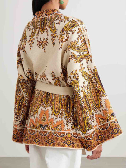 Retro Colorful Paisley Pattern Sweater Jacket