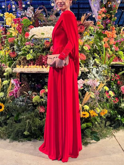 Backless Design Shawl Maxi Dress