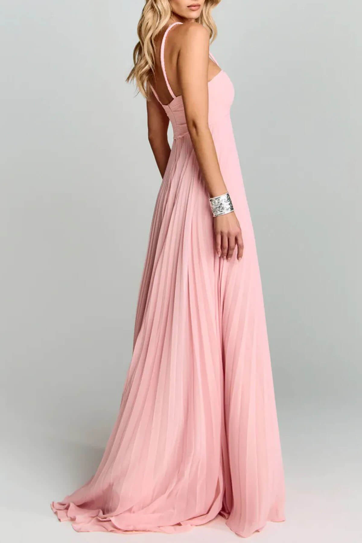 Elegant Off-Shoulder Ruched Woven-Neckline Party Maxi Dress