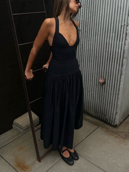 Exquisite Peplum Drop Waist Midi Dress