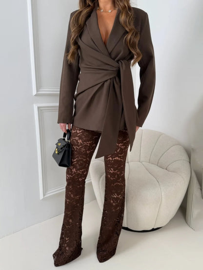 Stylish Side-belted Blazer