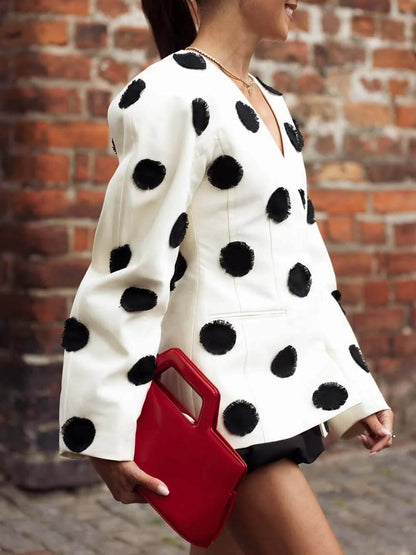 Exquisite Polka Dot Blazer