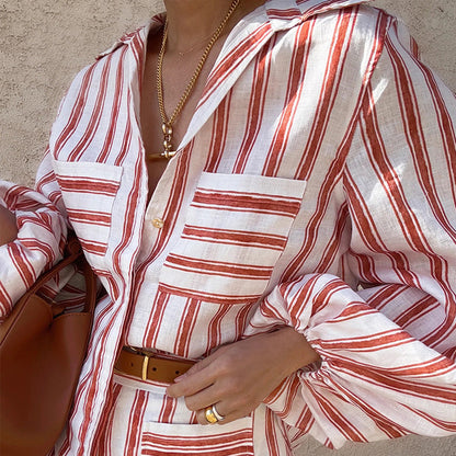 Holiday Red Striped Two-piece Set