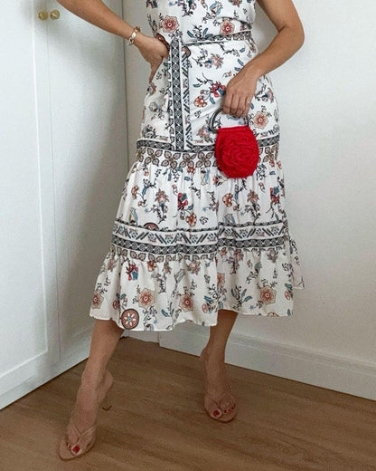 Elegant One-shoulder Print Dress