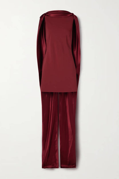 Elegant Mini Shawl-Style Satin Mini Dress