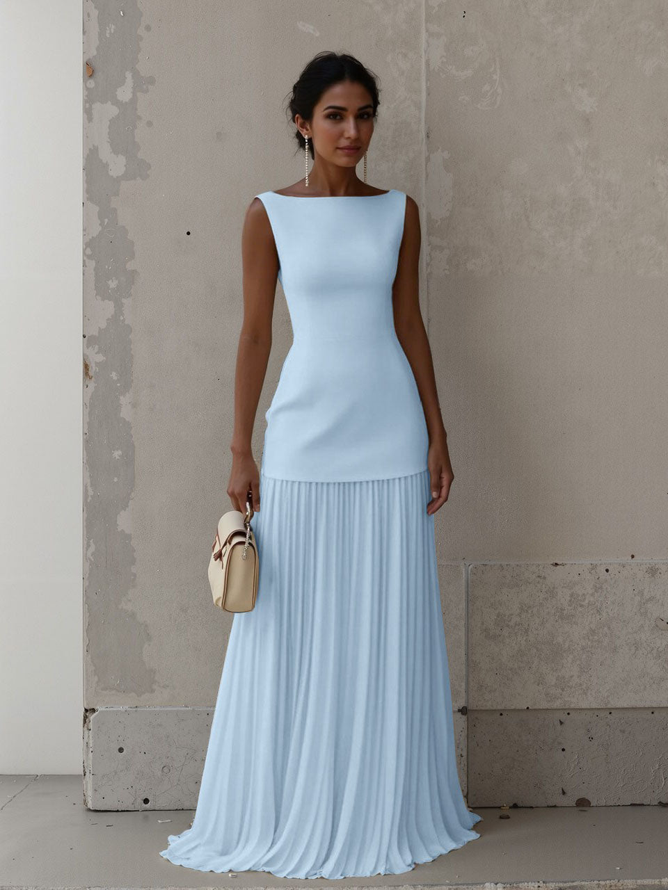 Exquisite Pleated Elastic Waist Skirt