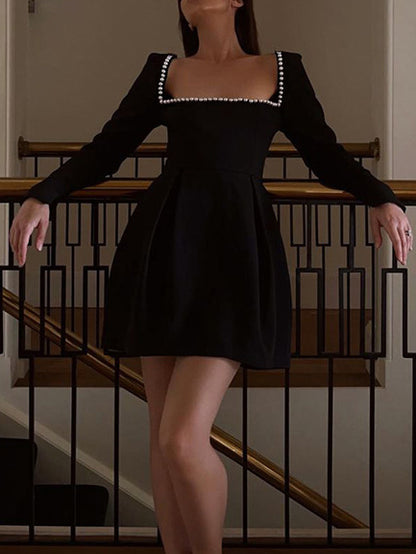 Pearl Square Collar Dress