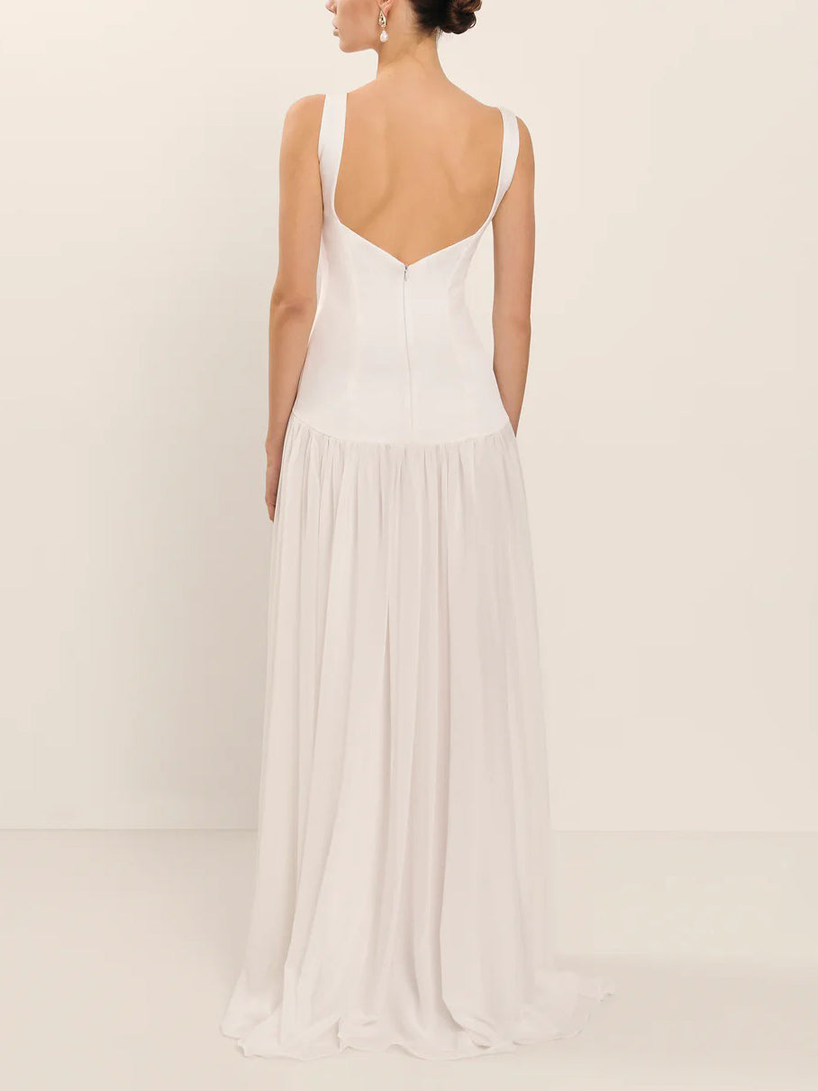 Elegant Bodycon Chiffon Flowing Maxi Dress