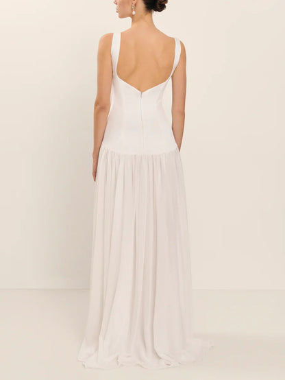 Elegant Bodycon Chiffon Flowing Maxi Dress