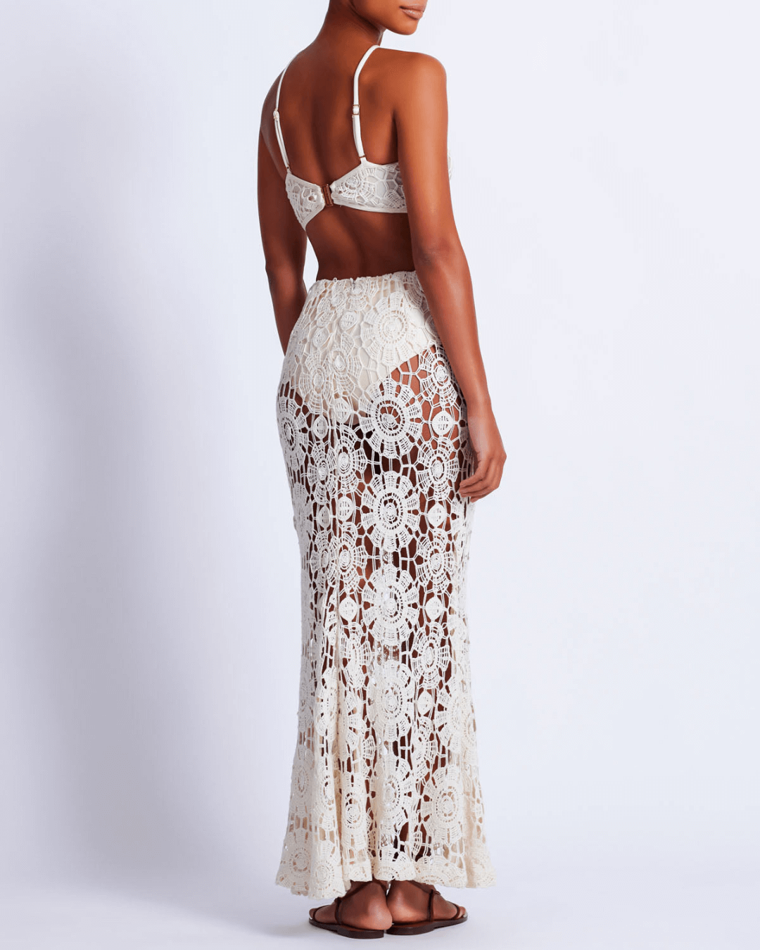 Embroidered Crochet Halterneck Dress