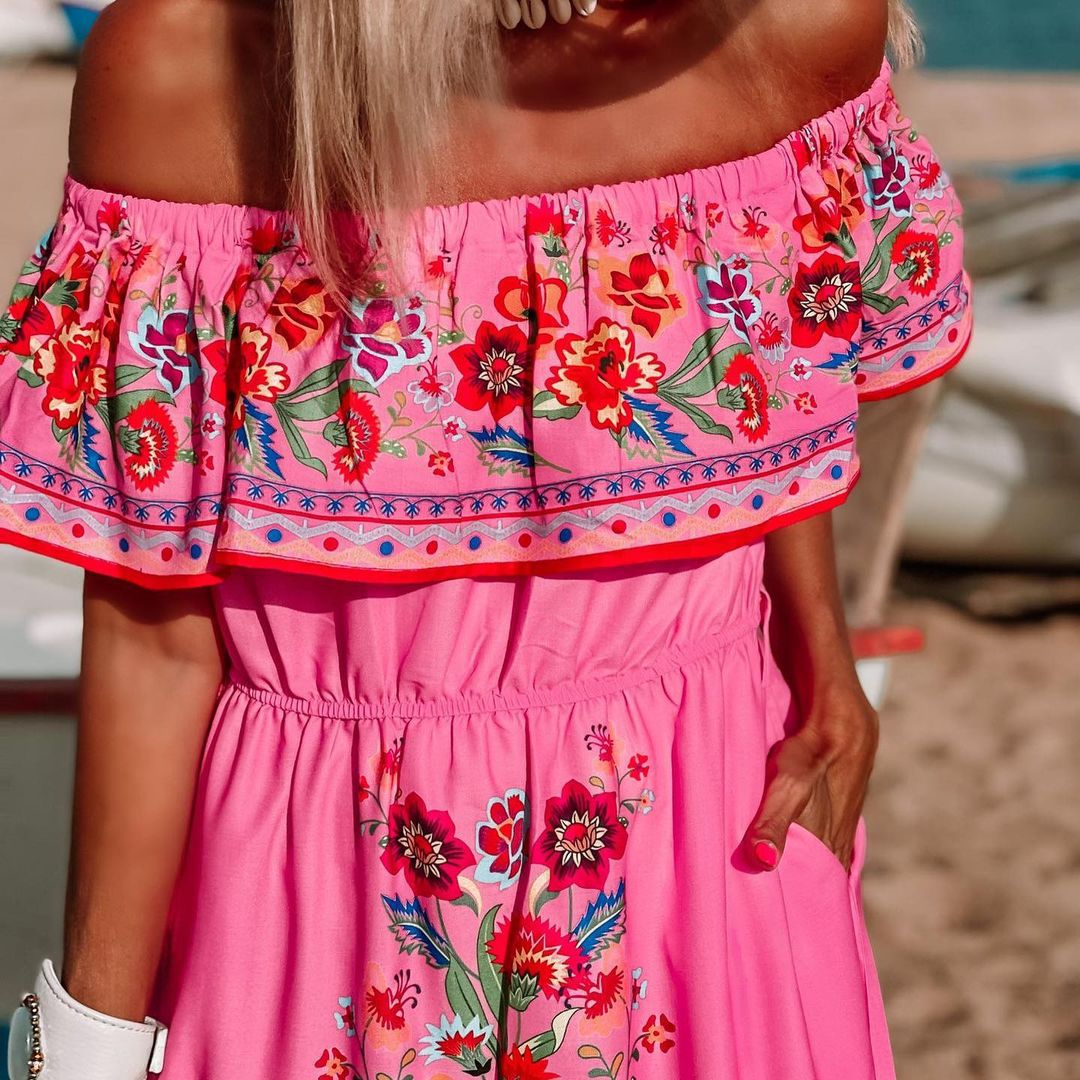 Soft Beach Specialty Print Dress