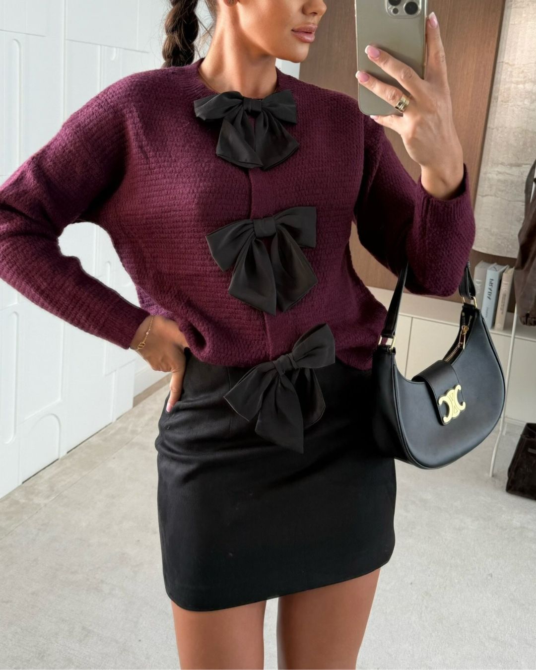 Elegant Bow Detail Knit Top