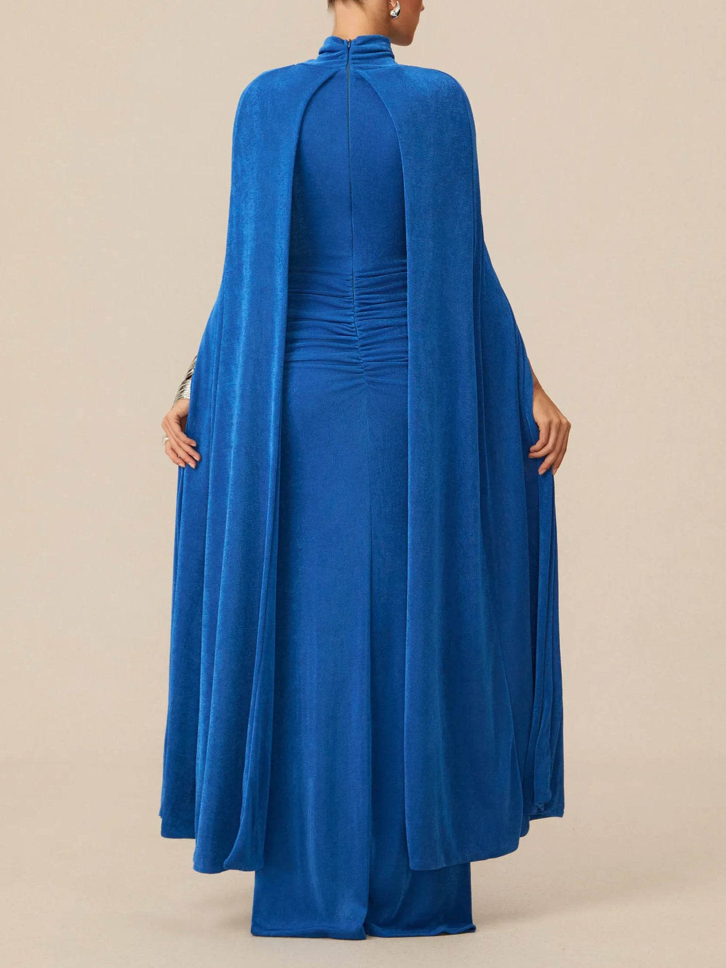 Exquisite Cape Sleeve Maxi Dress