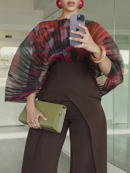 Unique Exquisite Tailoring High Waist Wide Leg Pants