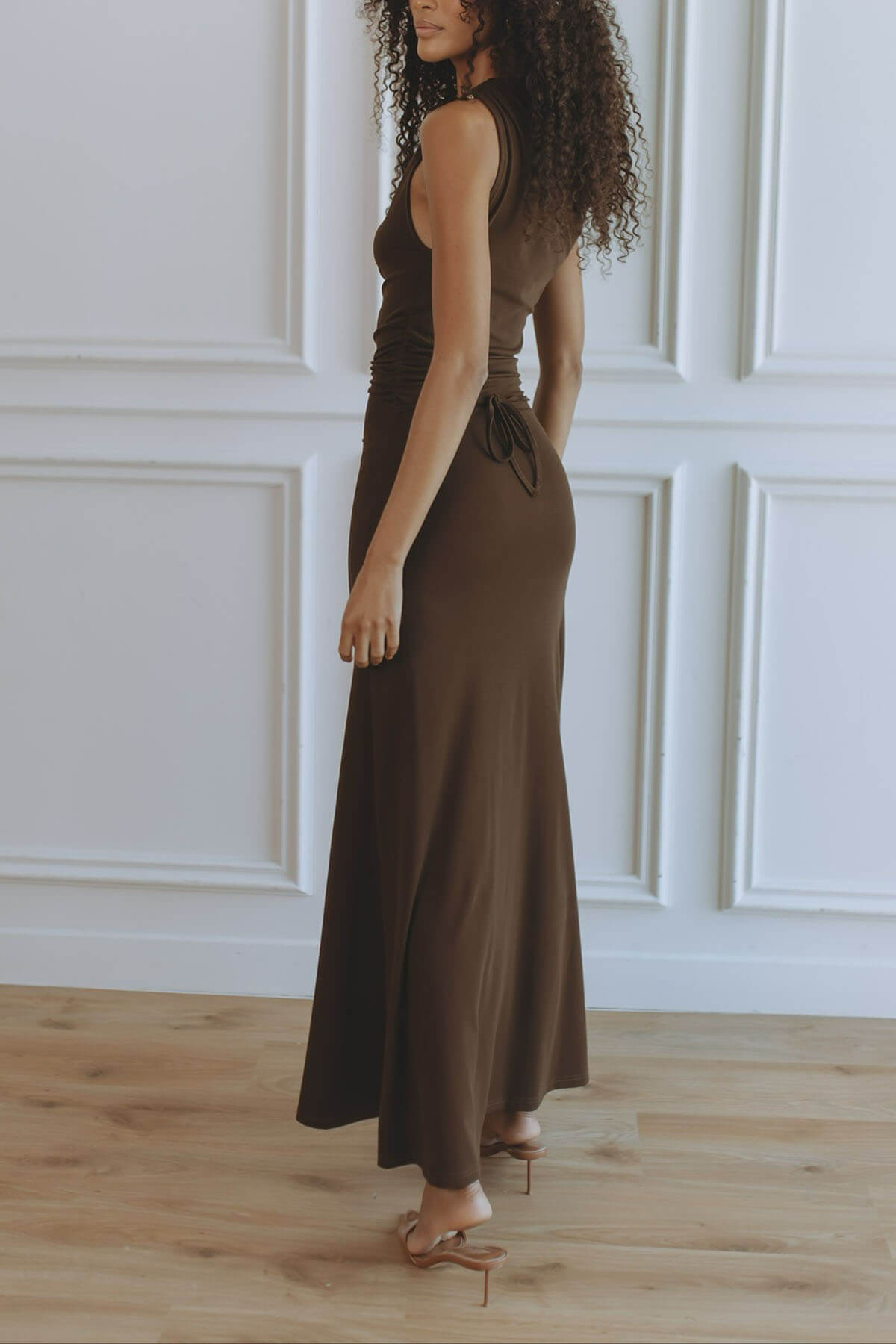 Elegant One-Shoulder Fitted A-Line Knit Maxi Dress