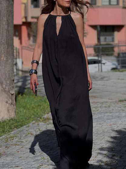 Elegant Off-Shoulder V-Neck A-Line Maxi Dress