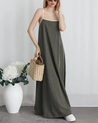 Holiday Style Contrasting Suspender Dress