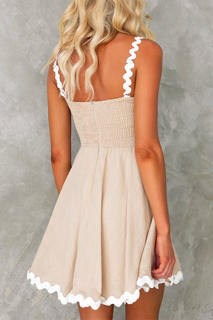 Waisted Ric Rac Color Block Cami Sundress