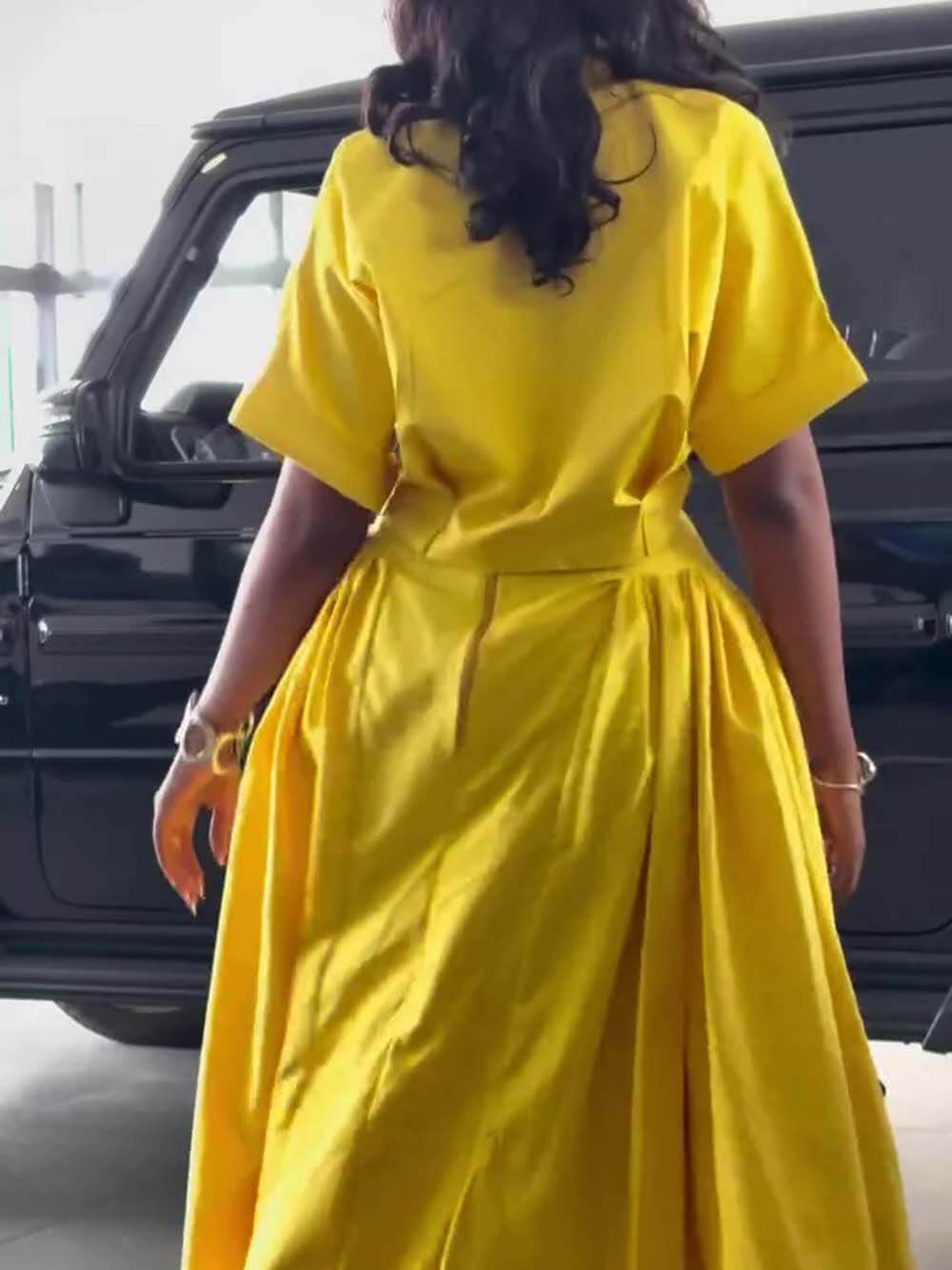 Casual High-Waist Ruched Skirt