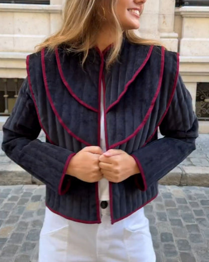 Structured Layered Cape-Style Short Jacket