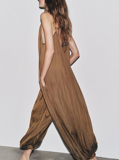 Casual Long Pleated Jumpsuit