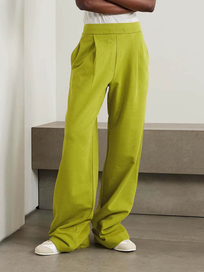 Casual Pleated Pocket Straight-Leg Pants