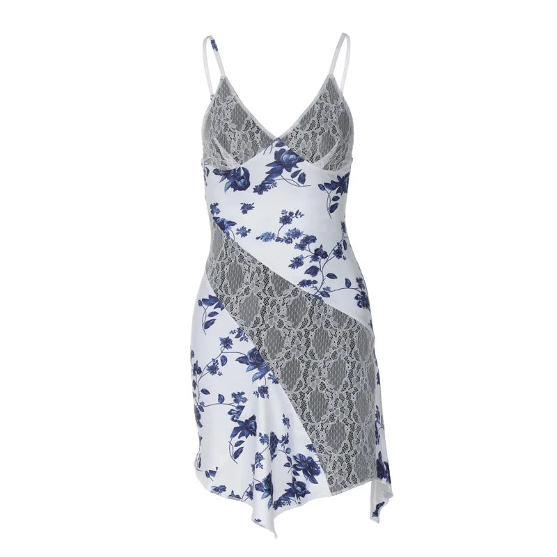 Chic Lace Floral Mini Dress