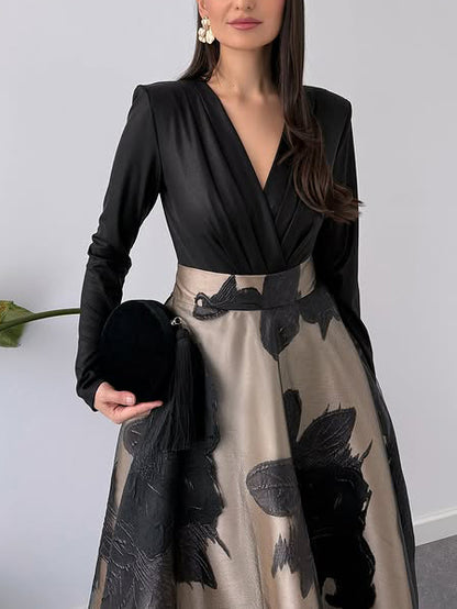 Elegant French Jacquard Midi Skirt Two-Piece Set