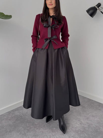 Elegant High-Waist A-Line Maxi Skirt