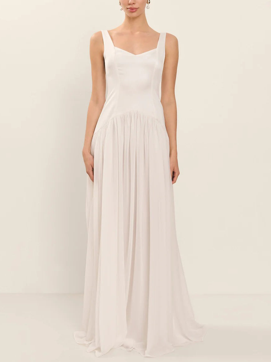 Elegant Bodycon Chiffon Flowing Maxi Dress