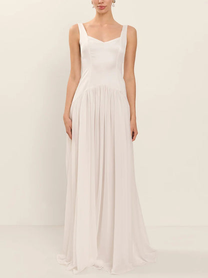 Elegant Bodycon Chiffon Flowing Maxi Dress