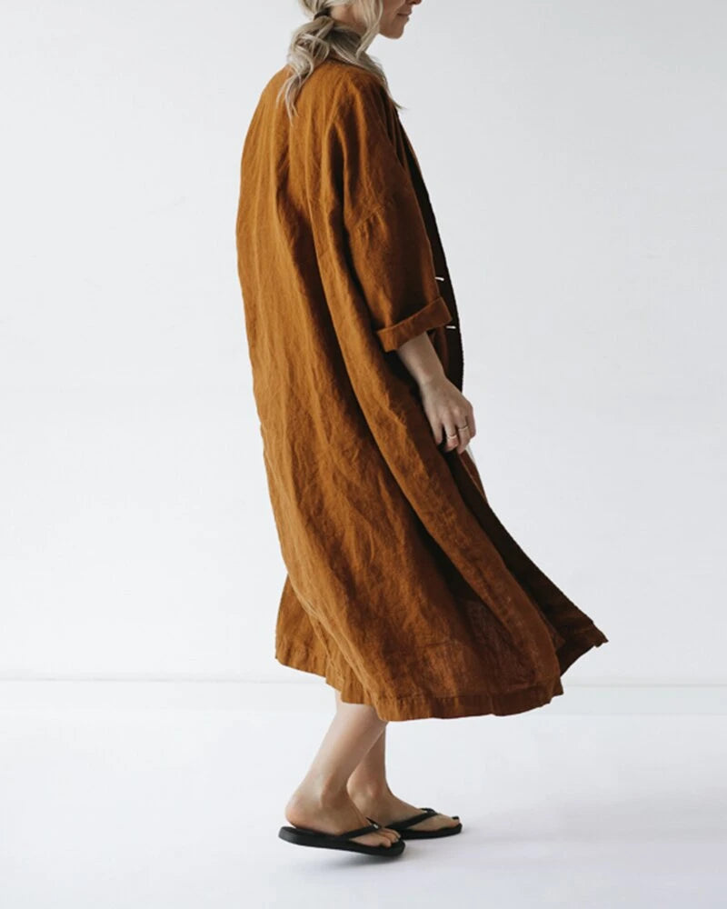 kimono coat mustard