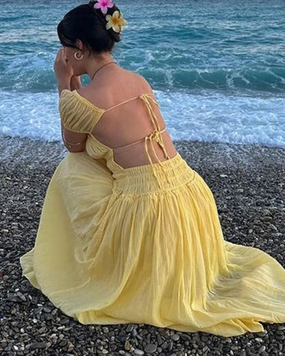 Elegant Backless Strap Holiday Dress