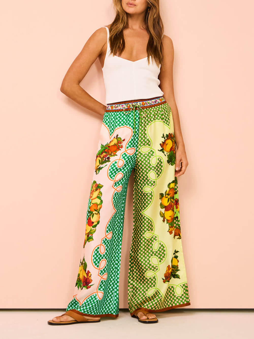 Multicolor Print Lemon Pants