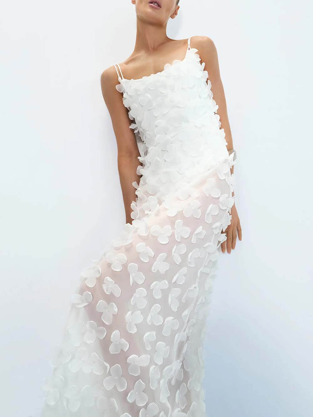 Delicate Floral Backless Chiffon Maxi Dress