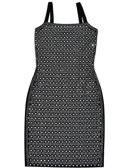 Rhinestone Slim Sling Mini Dress