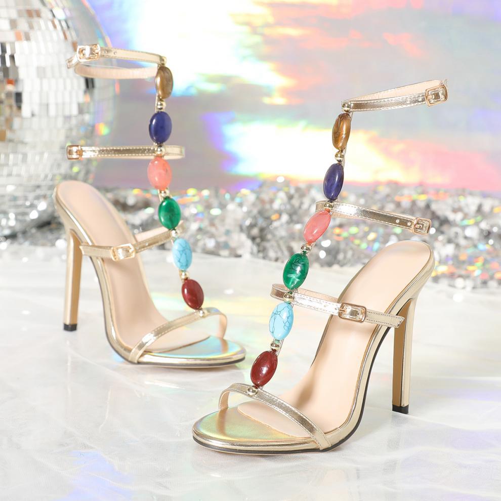 Sexy Pearl Buckle Sandals Stiletto Pumps