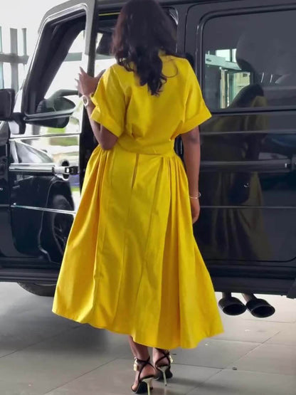 Casual High-Waist Ruched Skirt