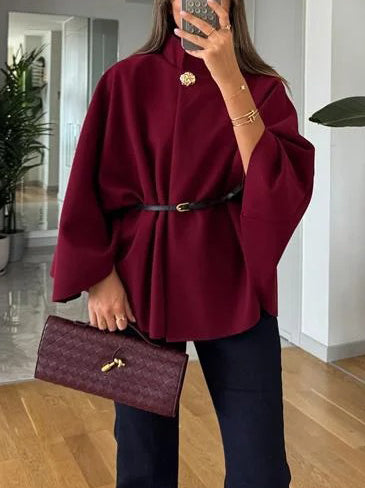 Exquisite Cape And Belted Short Coat