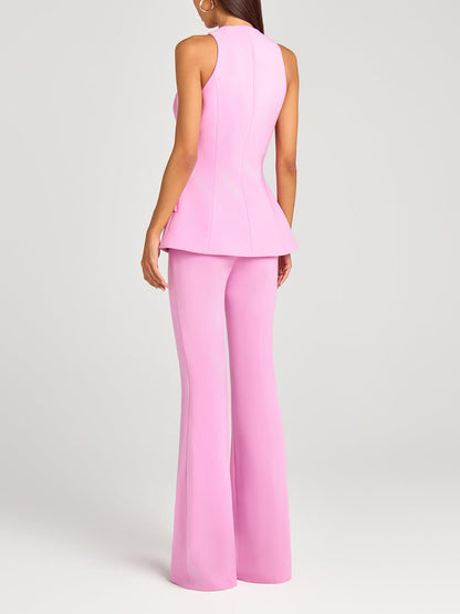 Exquisite Metal Cross Snap Button Sweetheart Neckline Tank Top