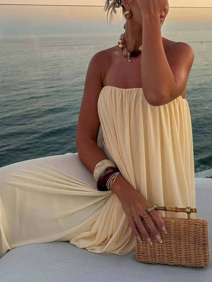 Unique Design Loose Tube Top Maxi Dress