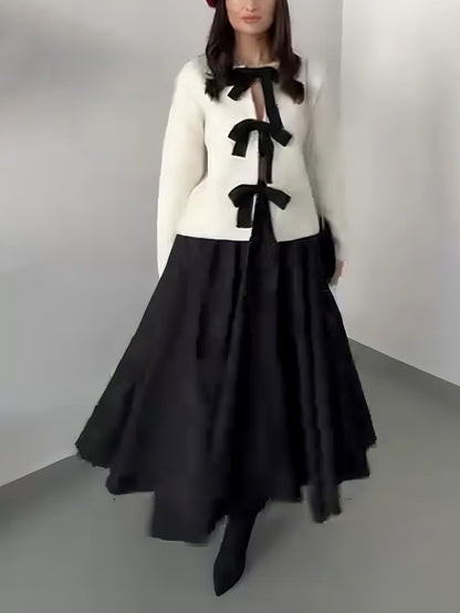 Elegant High-Waist A-Line Maxi Skirt