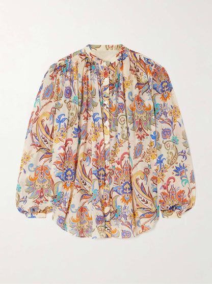 Unique Paisley Print Loose Shirt