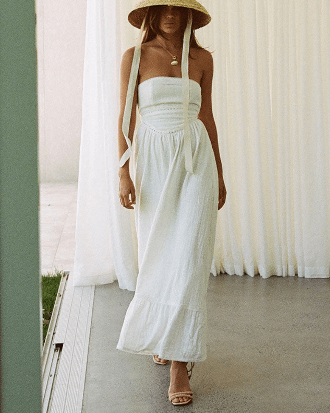 Strapless Neckline Maxi Dress