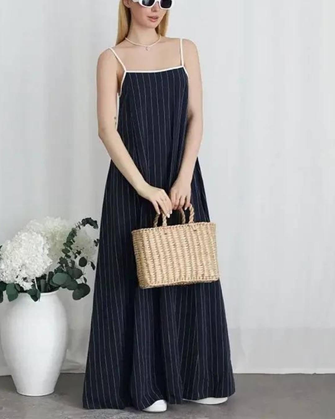 Holiday Style Contrasting Suspender Dress