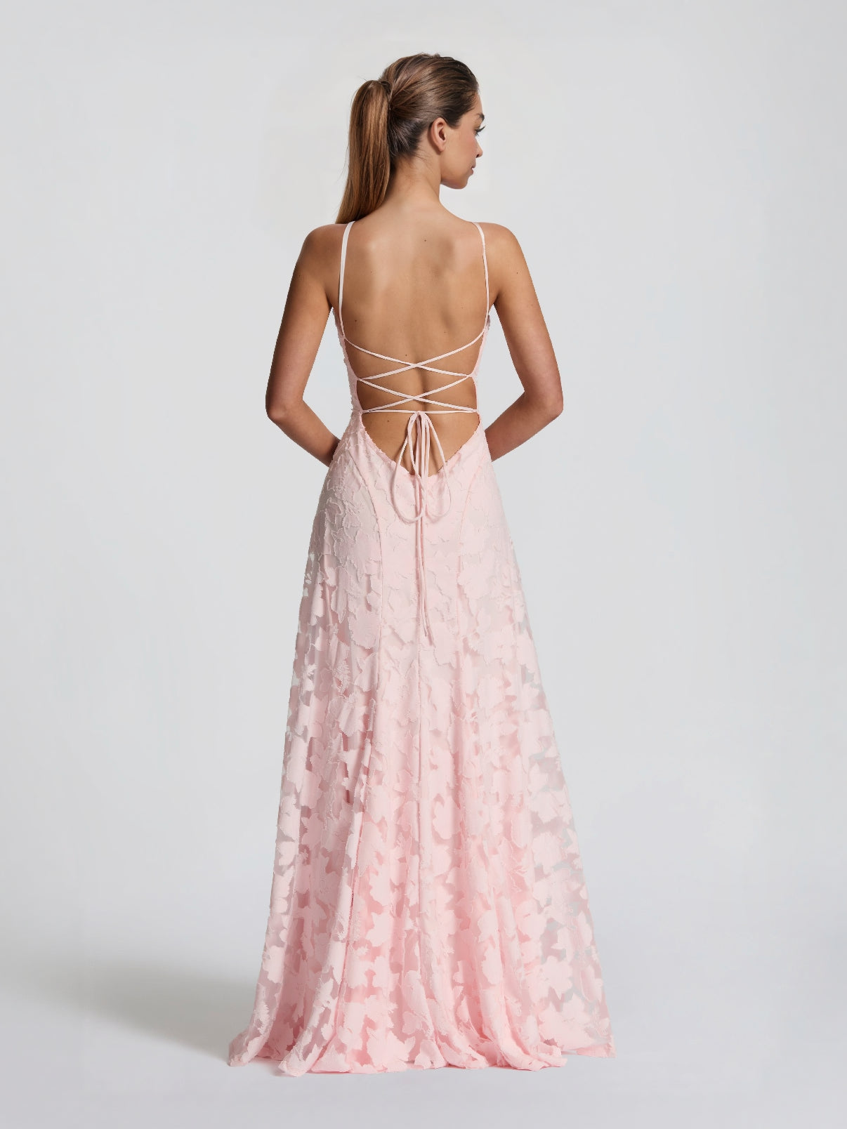 Elegant Floral Lace Spaghetti Strap Maxi Dress
